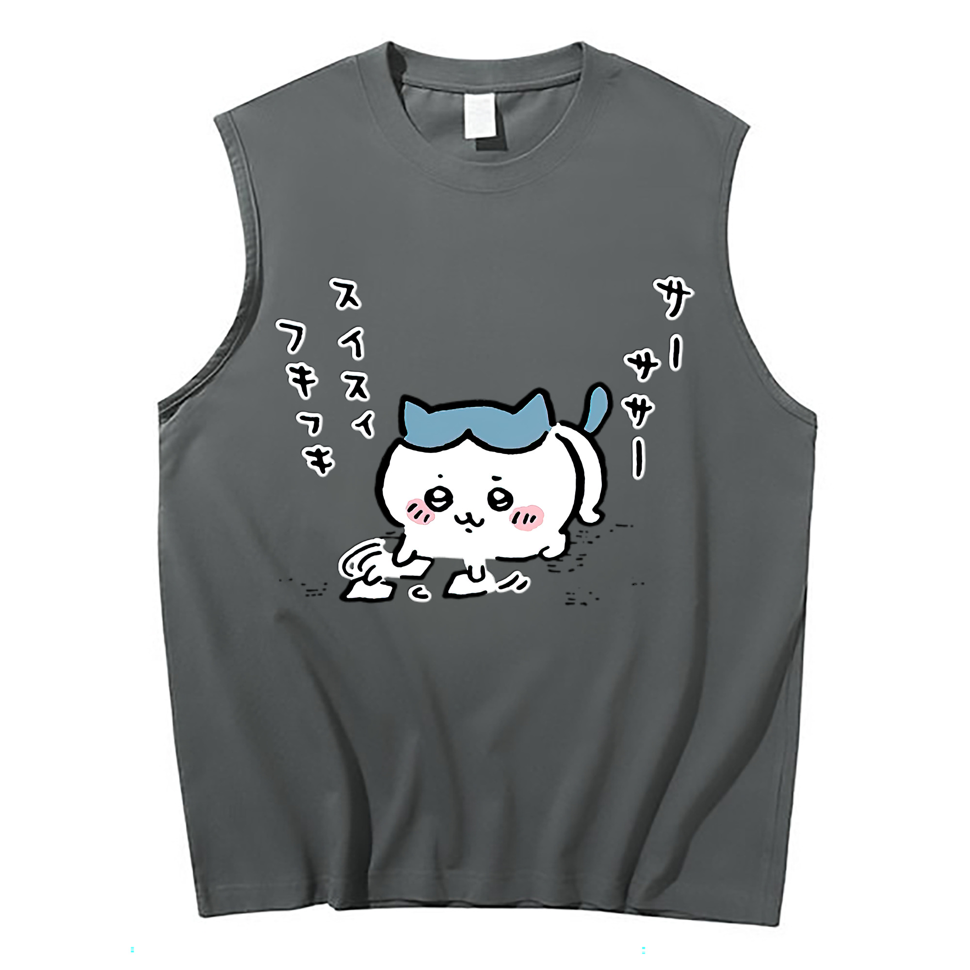 （画像用） ちいかわ ハチワレ Chii-kawa hachiware コットン100％タンクトップ（フロントプリント）